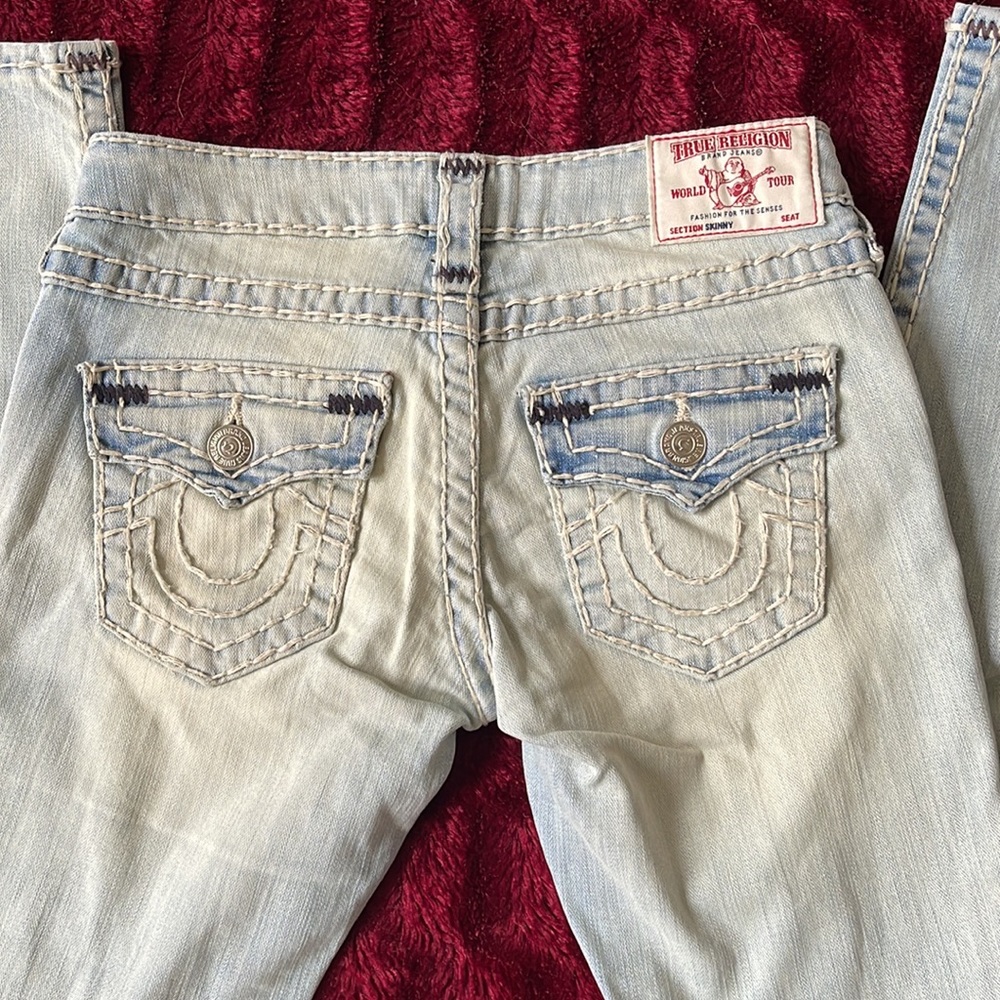 brand new true religion jeans without tags size 24 straight leg light blue